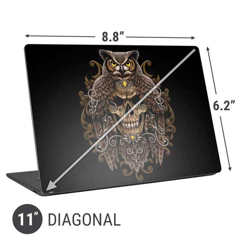 Skull and Owl by Sarah Richter Universal Laptop 11in (8.8 x 6.2in) Skin